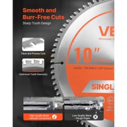 Körfűrészlap, 254 mm átmérő, 80 éles ötvözet fog, 15,875 mm-es tengely, finom felületkezelés, alumínium vágólap körfűrészhez, zajcsökkentő hőkivezető nyílásokkal, acél és fém vágásához - miniatúra 7