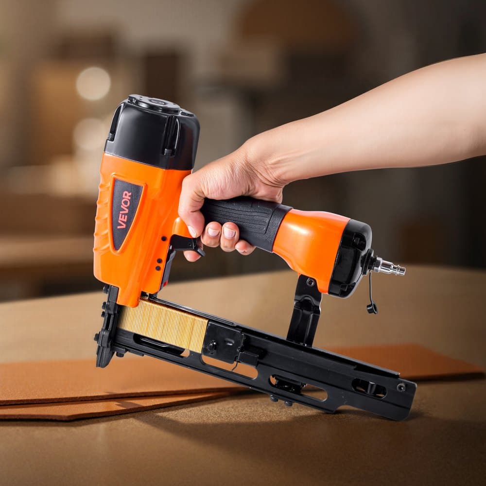 Pneumatikus tűzőgép, 16-os méretű, 10,8 mm-es közepes koronájú, pneumatikus tűzőgép, 25 mm-től 50 mm-es hosszig, 70-120 PSI nyomáson, nagy teherbírású, levegős tűzőgép tetőburkolatokhoz, falburkolatokhoz, kerítésekhez és aljzatokhoz