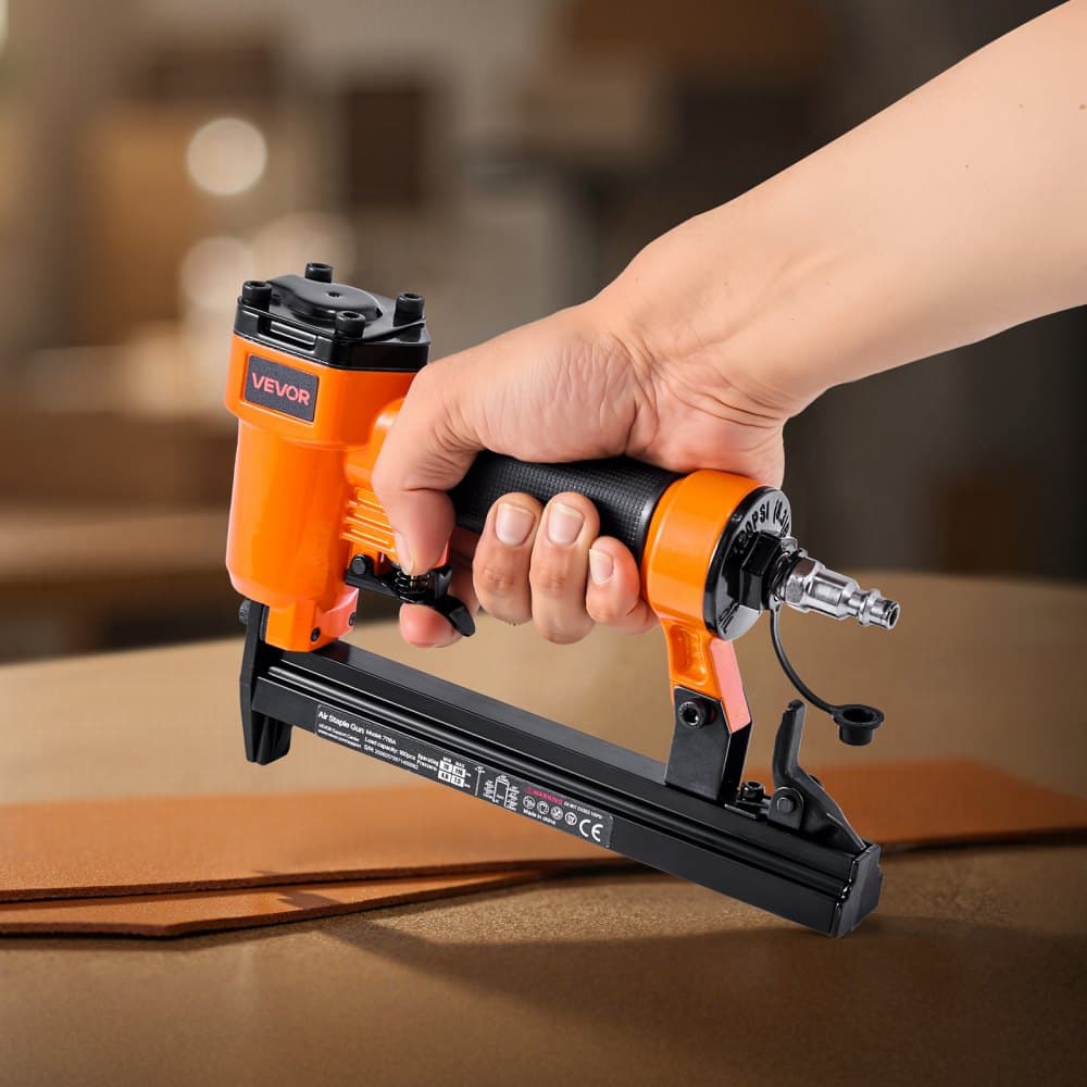 Pneumatikus tűzőgép, 22-es méretű pneumatikus kárpittűző 71-es sorozatú finom dróttűkhöz, 9,1 mm-es korona, 4–16 mm hosszúság, 70–110 PSI nyomású légtűző famegmunkáláshoz, kárpitozáshoz, barkácsoláshoz