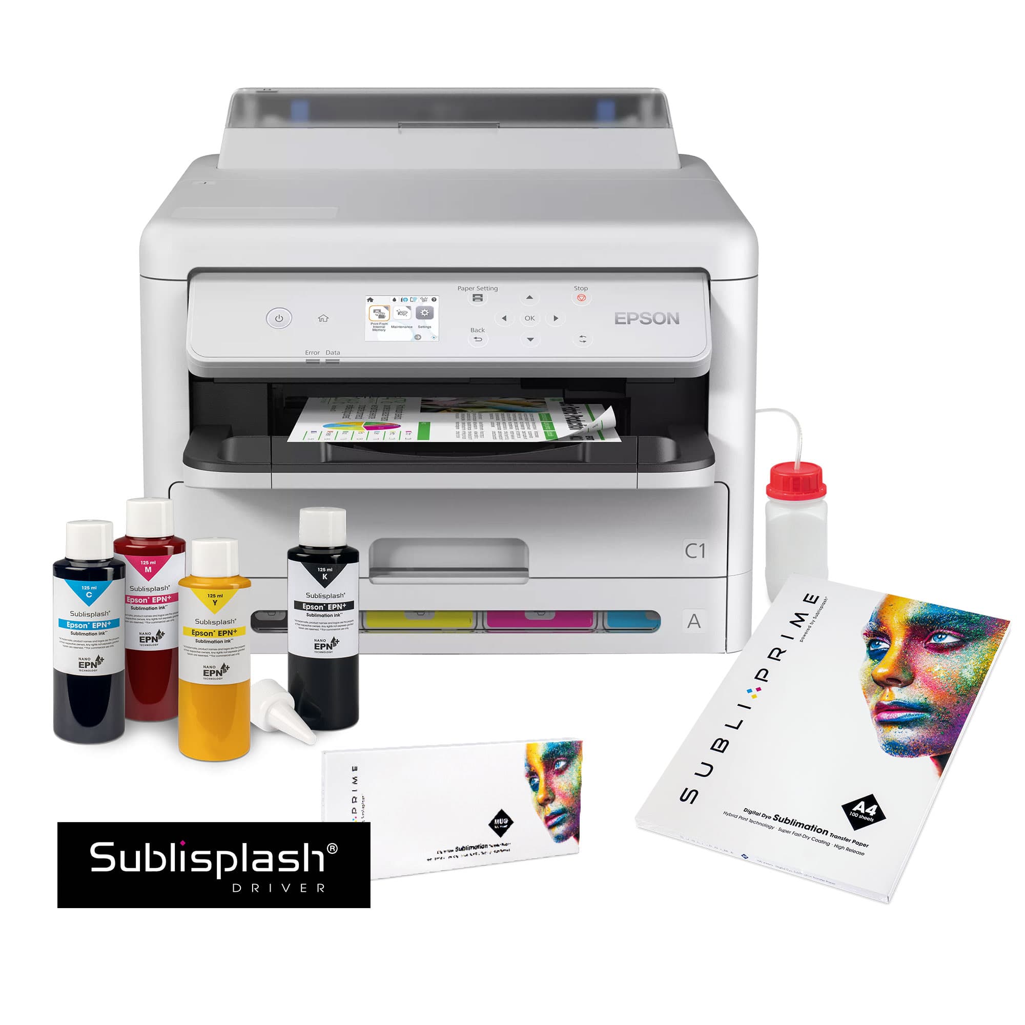 Epson Workforce tintasugaras nyomtató kezdőkészlet, A4-es formátum, amely a következőket tartalmazza: