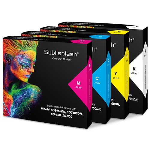 Sublisplash® Ricoh SG 3110DN/7100DN, SG 400/800 nyomtatókhoz, 31/44 ml-es patronok, különböző színekben