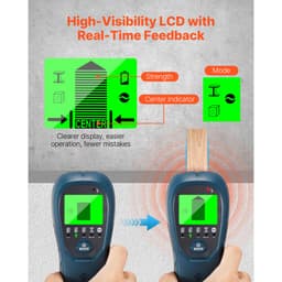 Falgerendás Szkenner, 5 az 1-ben, Elektronikus Falgerendás Szkenner Okos Érzékelővel, Nagy Felbontású LCD Kijelzővel és Hangriasztással, Fém Közepéhez és Széléhez, AC Vezetékhez, Gerendákhoz, Csövekhez, Kék - miniatúra 8