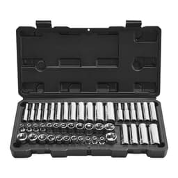Dugókulcskészlet, 46 darabos, 6,4 mm-es dugókulcskészlet, SAE és metrikus méret, mély és standard, szerelő szerszámkészlet tárolótáskával, krómozott CR-V ötvözött acél, autójavításhoz - miniatúra 2