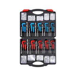Helicoil menetjavító készlet, 338 darabos SAE és metrikus újramenetező szerszámkészlet, M5, M6, M8, M10, M12, 1/4", 5/16", 3/8", 7/16", 1/2", HSS fúrófejek, menetbetétek, menetfúrók, törőfejek, beszerelő szerszámok - miniatúra 4