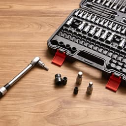 107 részes SAE és metrikus bitfej készlet, imbusz/Torx/külső Torx/manipulációbiztos/extra hosszú, S2 ötvözött acél és Cr-V acél, 1/4 hüvelykes, 3/8 hüvelykes és 1/2 hüvelykes behajtással, továbbfejlesztett tárolótokkal, kézi használatra - miniatúra 1