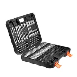 107 részes SAE és metrikus bitfej készlet, imbusz/Torx/külső Torx/manipulációbiztos/extra hosszú, S2 ötvözött acél és Cr-V acél, 1/4 hüvelykes, 3/8 hüvelykes és 1/2 hüvelykes behajtással, továbbfejlesztett tárolótokkal, kézi használatra - miniatúra 3
