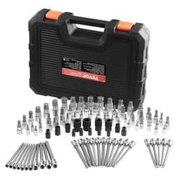 107 részes SAE és metrikus bitfej készlet, imbusz/Torx/külső Torx/manipulációbiztos/extra hosszú, S2 ötvözött acél és Cr-V acél, 1/4 hüvelykes, 3/8 hüvelykes és 1/2 hüvelykes behajtással, továbbfejlesztett tárolótokkal, kézi használatra - miniatúra 12