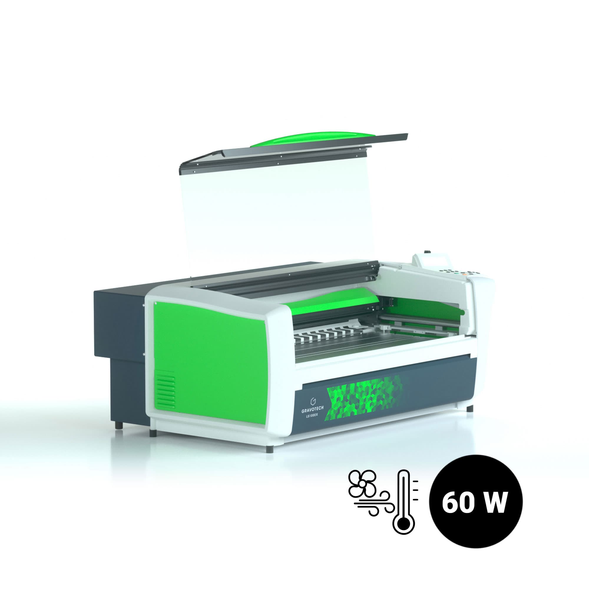 Gravotech LS100EX CO2 lézergravírozó, 60 wattos CO2 lézer léghűtéssel