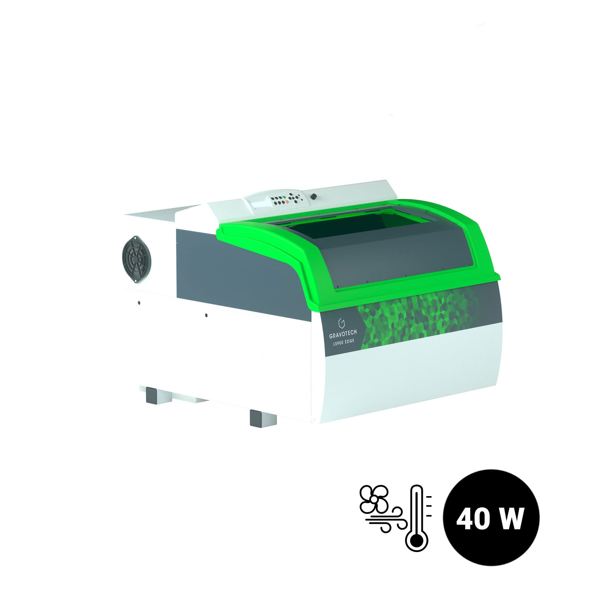 Gravotech LS900 CO2 lézergravírozó, 40 wattos CO2 lézer léghűtéssel
