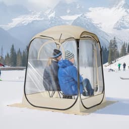 Felpattintható sportsátor, 1,27x1,27 m átlátszó buborékos sátor 1 személyre, vízálló kültéri kabin szőnyeggel és felső burkolattal, kerti iglu kupolasátrak kempingezéshez, rendezvényekhez, horgászathoz, szurkoláshoz - miniatúra 1