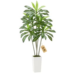 Mesterséges Dracaena fa 1829 mm, Műpálma Trópusi Növények Fehér Magas Ültetővel, Műpadló Selyem Növény Cserépben, Nagy Fák Otthoni Irodába, Nappali Dekorációba, Otthon Melegítésbe, Beltéri Kültéri - miniatúra 2
