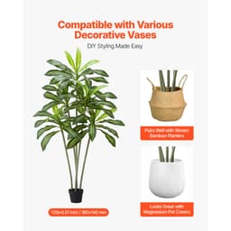 Mesterséges Dracaena fa 1829 mm, Műpálma Trópusi Növények Fehér Magas Ültetővel, Műpadló Selyem Növény Cserépben, Nagy Fák Otthoni Irodába, Nappali Dekorációba, Otthon Melegítésbe, Beltéri Kültéri - miniatúra 9