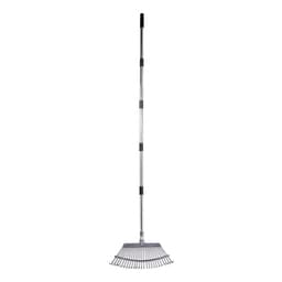 Levélgereblye, 25 fém fog, állítható kerti gereblye gyepre 46,5 cm széles fejjel és 92,5-185 cm hosszú nyéllel, strapabíró rozsdamentes acél kis levelekkel ellátott eszköz kertészkedéshez, kempingezéshez és fűnyíráshoz - miniatúra 3
