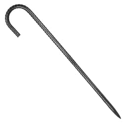 Betonacél cövekek, 406,4 mm / 16 hüvelykes, nagy teherbírású, 0,4 hüvelyk átmérőjű J-kampó, horganyzott acél talajhorgonyok véső hegyű véggel és rozsdaálló bevonattal, kerti támasztékhoz, kerítéshez, kempingsátrakhoz (16 darabos csomag) - miniatúra 5