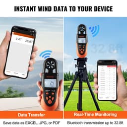 Bluetooth kézi szélmérő, 14℉-140℉, digitális szélsebességmérő LED háttérvilágítással, méri a szélsebességet, a szélhőmérsékletet, a légáramlást és a szélhűtést, szörfözéshez, drónrepüléshez, HVAC-hoz - miniatúra 7