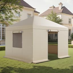 Téli pavilontakaró 3,07 x 3,67 m-es keménytetős pavilonokhoz, minden időjárási körülményre alkalmas pavilontakaró oldalfalakkal és ablakokkal, nagy sűrűségű PE anyagból, zárt tárolófedél, pavilonok nem tartozékok - miniatúra 2