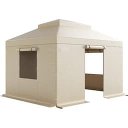 Téli pavilontakaró 3,05 x 3,65 m-es keménytetős pavilonokhoz, minden időjárási körülmény között használható, kétszintes pavilontakaró oldalfalakkal és ablakokkal, nagy sűrűségű PE zárt tárolófedél, pavilonok nem tartozékok - miniatúra 5