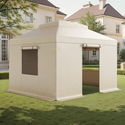 Téli pavilontakaró 3,05 x 3,65 m-es keménytetős pavilonokhoz, minden időjárási körülmény között használható, kétszintes pavilontakaró oldalfalakkal és ablakokkal, nagy sűrűségű PE zárt tárolófedél, pavilonok nem tartozékok - miniatúra 2