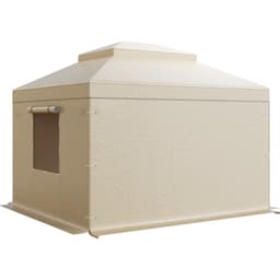 Téli pavilontakaró 3,05 x 3,65 m-es keménytetős pavilonokhoz, minden időjárási körülmény között használható, kétszintes pavilontakaró oldalfalakkal és ablakokkal, nagy sűrűségű PE zárt tárolófedél, pavilonok nem tartozékok - miniatúra 4