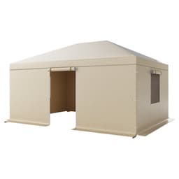 Téli pavilontakaró 3,68 x 4,9 m-es keménytetős pavilonokhoz, minden időjárási körülményre alkalmas pavilontakaró oldalfalakkal és ablakokkal, nagy sűrűségű PE anyagból, zárt tárolófedél, pavilonok nem tartozékok - miniatúra 12