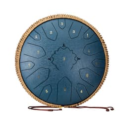 Acélnyelves dob, 33 cm, 15 hangos esődob kültéri kertbe, C-dúr hangszerdobok kottafüzettel és ütőkkel, ütőhangszer meditációhoz, jógához, kezdő zenei oktatáshoz, sötétkék - miniatúra 4