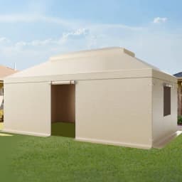 Téli pavilontakaró 3,66 x 6,10 m-es keménytetős pavilonokhoz, minden időjárási körülmény között használható, kétszintes pavilontakaró oldalfalakkal és hálós ablakokkal, nagy sűrűségű PE zárt tárolófedél, pavilonok nem tartozékok - miniatúra 1