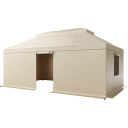 Téli pavilontakaró 3,66 x 6,10 m-es keménytetős pavilonokhoz, minden időjárási körülmény között használható, kétszintes pavilontakaró oldalfalakkal és hálós ablakokkal, nagy sűrűségű PE zárt tárolófedél, pavilonok nem tartozékok - miniatúra 12
