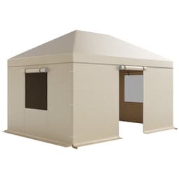 Téli pavilontakaró 3,08 x 4,39 m-es keménytetős pavilonokhoz, minden időjárási körülményre alkalmas pavilontakaró oldalfalakkal és ablakokkal, nagy sűrűségű PE anyagból, zárt tárolófedél, pavilonok nem tartozékok - miniatúra 5