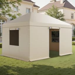 Téli pavilontakaró 3,08 x 4,39 m-es keménytetős pavilonokhoz, minden időjárási körülményre alkalmas pavilontakaró oldalfalakkal és ablakokkal, nagy sűrűségű PE anyagból, zárt tárolófedél, pavilonok nem tartozékok - miniatúra 2
