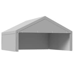Autóbeálló Pótponyva, 6 x 6 m Ivóvízzel Vízálló és UV-álló, Strapabíró Autós Ponyva Gumihurkolókkal, Szürke, Váz Nem Tartalmazza - miniatúra 5
