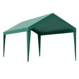 Autóbeálló csere ponyva, 3 x 6 m-es ivóvízzel bélelt garázssátor tetőponyva, UV-álló és vízálló autóbeálló ponyva, strapabíró autóbeálló fedél golyóskocsikkal, sötétzöld, keret nem tartozék - miniatúra 5
