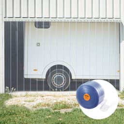 Szalagfüggöny, 100 láb hosszú x 12" szélesség x 0,12" vastagság, átlátszó bordázott PVC függönyszalag ajtó ömlesztett tekercsben, műanyag ajtószalagok szupermarketek, garázsok, raktárak, istállók, kisállatházak ajtajához - miniatúra 1