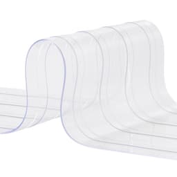 Szalagfüggöny, 100 láb hosszú x 12" szélesség x 0,12" vastagság, átlátszó bordázott PVC függönyszalag ajtó ömlesztett tekercsben, műanyag ajtószalagok szupermarketek, garázsok, raktárak, istállók, kisállatházak ajtajához - miniatúra 3