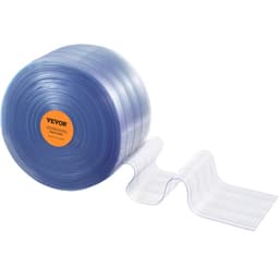 Szalagfüggöny, 100 láb hosszú x 12" szélesség x 0,12" vastagság, átlátszó bordázott PVC függönyszalag ajtó ömlesztett tekercsben, műanyag ajtószalagok szupermarketek, garázsok, raktárak, istállók, kisállatházak ajtajához - miniatúra 4