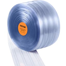 Szalagfüggöny, 100 láb hosszú x 12" szélesség x 0,12" vastagság, átlátszó bordázott PVC függönyszalag ajtó ömlesztett tekercsben, műanyag ajtószalagok szupermarketek, garázsok, raktárak, istállók, kisállatházak ajtajához - miniatúra 12