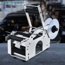 Félautomata kerek címkézőgép, 20-50db/perc, Elektromos palackcímke-felhelyező kerek palackokhoz, Kerek palackcímkéző 2-12 cm átmérőjű palackokhoz (présrúddal) - miniatúra 1