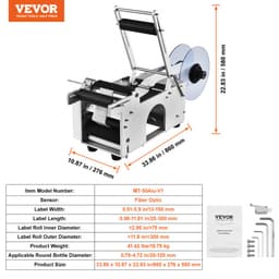 Félautomata kerek címkézőgép, 20-50db/perc, Elektromos palackcímke-felhelyező kerek palackokhoz, Kerek palackcímkéző 2-12 cm átmérőjű palackokhoz (présrúddal) - miniatúra 11