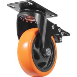 Görgők, 10,1 cm-es forgólapos görgők, 4 darabos készlet, biztonsági A/B zárral, zajmentes PVC kerekek, nagy teherbírású, 158,8 kg teherbírás görgőnként, nyommentes kerekek kocsibútor munkapadhoz - miniatúra 3