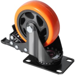Görgők, 10,1 cm-es forgólapos görgők, 4 darabos készlet, biztonsági A/B zárral, zajmentes PVC kerekek, nagy teherbírású, 158,8 kg teherbírás görgőnként, nyommentes kerekek kocsibútor munkapadhoz - miniatúra 5