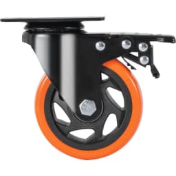 Görgők, 10,1 cm-es forgólapos görgők, 4 darabos készlet, biztonsági A/B zárral, zajmentes PVC kerekek, nagy teherbírású, 158,8 kg teherbírás görgőnként, nyommentes kerekek kocsibútor munkapadhoz - miniatúra 12