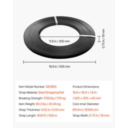 Acélpántoló tekercs, 19 mm x 0,55 mm x 500 m, Fémpántoló tekercs, ellenáll a zord környezetnek, 771 kg szakítószilárdság, Nagy teherbírású raklappánt tekercs raklapcsomagoláshoz - miniatúra 11