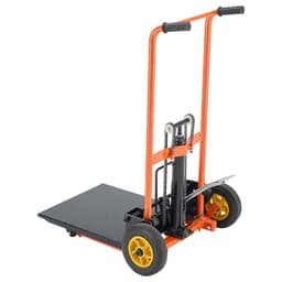 Hidraulikus anyagemelő csörlős rakodó, 205 kg teherbírás, raklapemelő kocsi villás asztallal, 900 mm max. emelési magasság, összecsukható és hordozható raklapemelő asztal kocsi, sárga és fekete - miniatúra 5