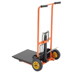 Hidraulikus anyagemelő csörlős rakodó, 205 kg teherbírás, raklapemelő kocsi villás emelőasztallal, 1000 mm max. emelési magasság, összecsukható és hordozható raklapemelő asztal kocsi, sárga és fekete - miniatúra 5