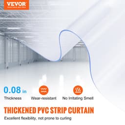 Átlátszó PVC ajtószalag, 15 m hosszú x 20 cm széles, műanyag ajtószalag, ömlesztett tekercs, bejárható fagyasztós hűtőfüggönycsíkok szupermarketek, garázsok, raktárak, istállók, kisállat-házak ajtajához - miniatúra 6