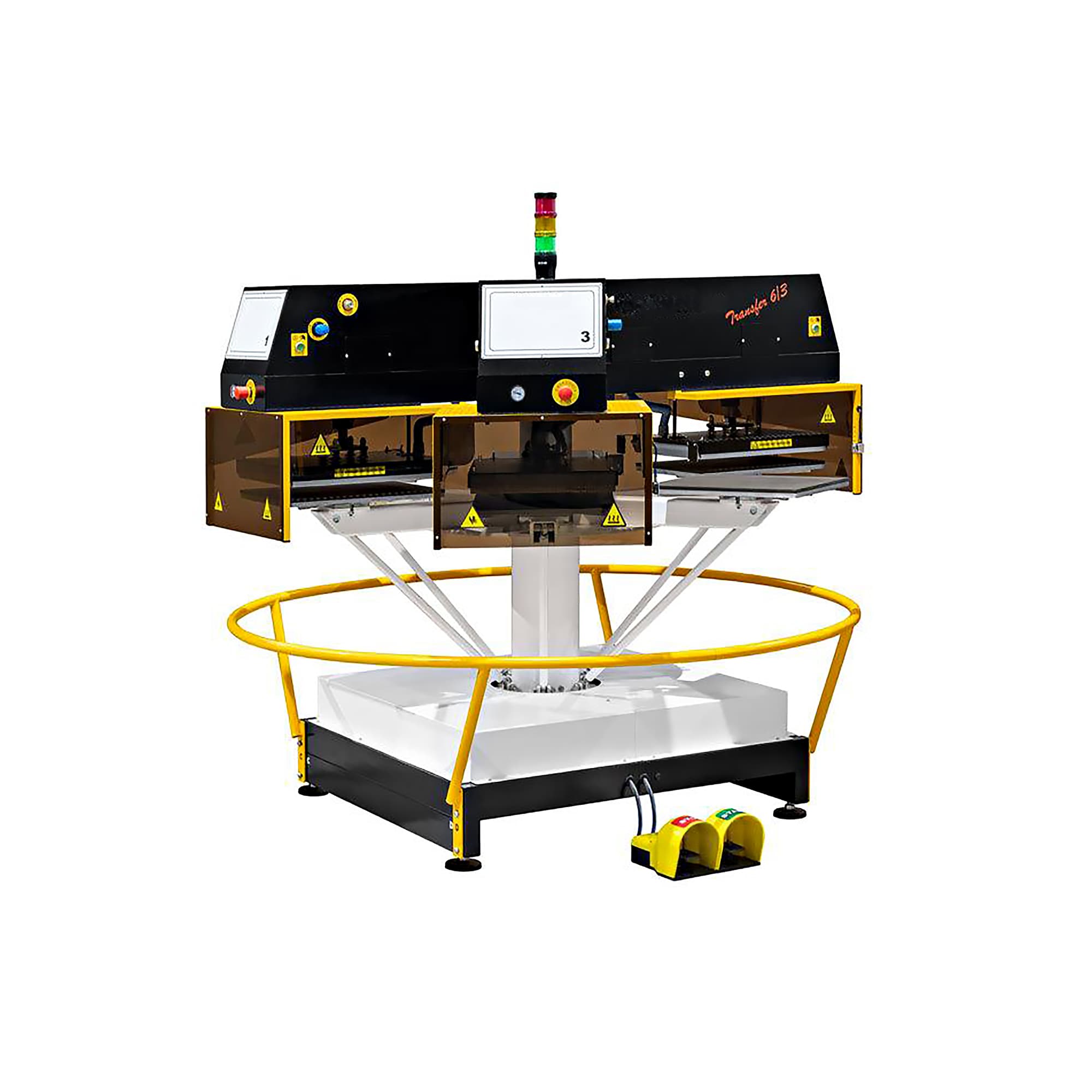 Columbia pneumatikus transzferprés körhinta, 6 db 500 x 400 mm-es munkalappal