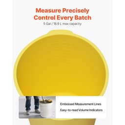 2 db 18,9 literes vödörbélés betonkeverékhez, újrafelhasználható szilikon habarcs vödörbélés vékonyrétegű festékbeton epoxigyantás keveréshez, nagy teherbírású habarcskeverő betét méretekkel, kék és sárga - miniatúra 8