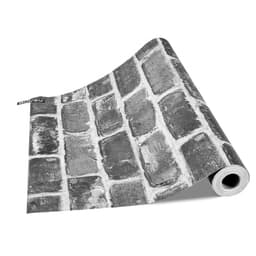 Húzható tapéta, 45cm x 10m kontaktpapír, szürke tégla, vízálló, öntapadó, könnyen tisztítható és húzható faldekoratív vinil tekercs hálószobába, konyhába, irodába, fürdőszobába, íróasztalhoz - miniatúra 3