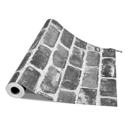 Húzható tapéta, 45cm x 10m kontaktpapír, szürke tégla, vízálló, öntapadó, könnyen tisztítható és húzható faldekoratív vinil tekercs hálószobába, konyhába, irodába, fürdőszobába, íróasztalhoz - miniatúra 12