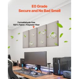 4 db akusztikus panel, 2 hüvelyk vastag, 23,6 x 11,8 hüvelykes üvegszálas hangszigetelő panelek, öntapadós, hangszigetelő fali táblák, stúdiókba, irodákba, házimoziba, tárgyalókba, Camel színben - miniatúra 8