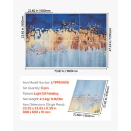 6 db-os Art Akusztikus Panel, 70,87 x 47,24 x 0,4 hüvelykes Hangszigetelő Fali Csempék, Öntapadós Dekoratív Hangcsillapító Elnyelő Táblák Otthoni, Irodai, Stúdió, Játékterem, Mozi, Pasztell Színpadra - miniatúra 11